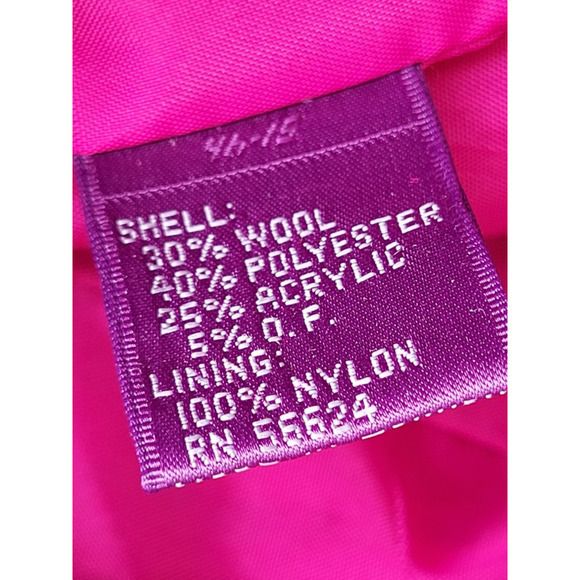 Vintage Dottie R Pink Wool One Button Long Sleeve Pockets Jacket Skirt Suit - Picture 11 of 15